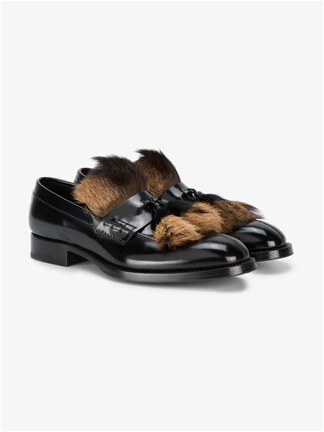 prada winter 2017 fur loafers mens|Prada loafers.